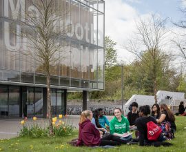 students on Maynooth University campus
